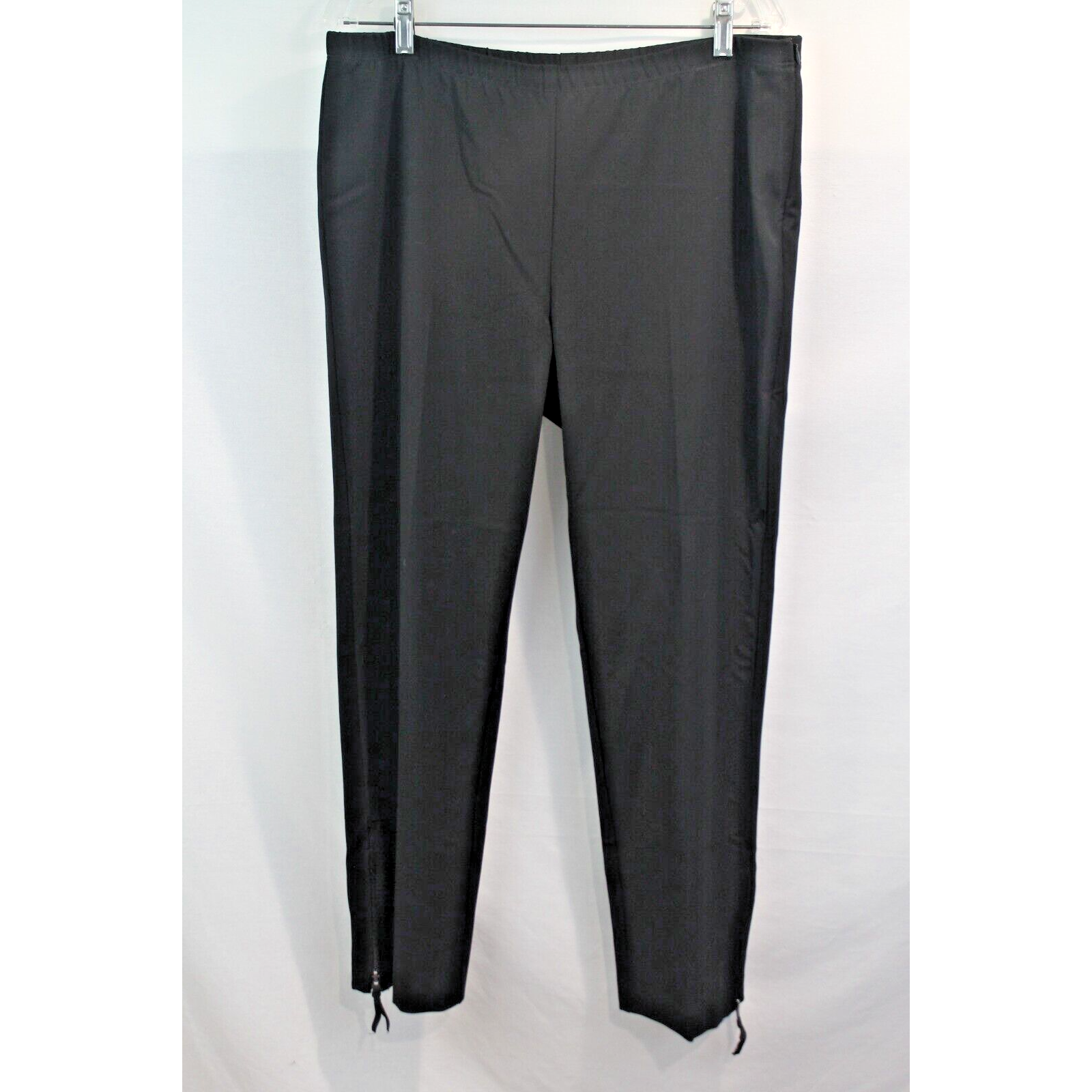 Karen Kane Crop Zipper Ankle Dress Pants Womens Size 16 Black Elastic Waist Zip